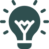 Simple illuminated bulb graphic design