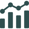 Bar and line graph icon